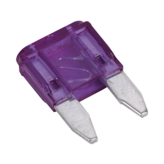 Sealey Automotive Mini Fuse Blade Electrical 3A 50 Pieces Car Van Purple MBF350