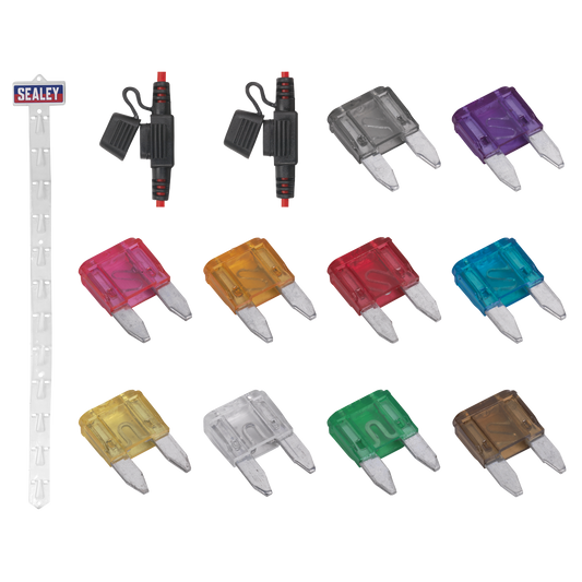Sealey Clip Strip Deal Automotive Electrical Mini Blade Fuses & Holders MBFSET