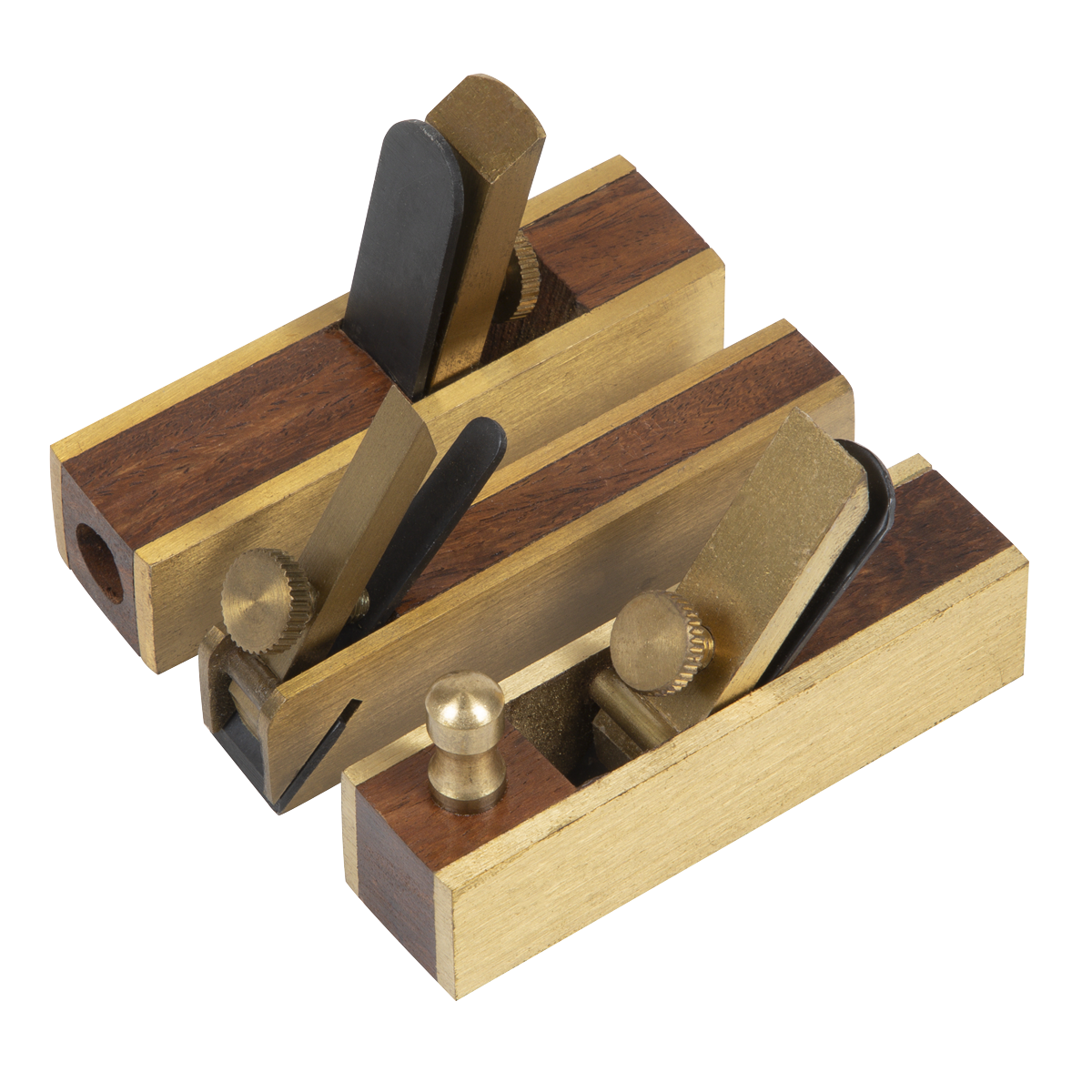 Sealey Mini Brass Plane Set Bull Nose Block Scraper Detailed Trimming 3pc MBP03