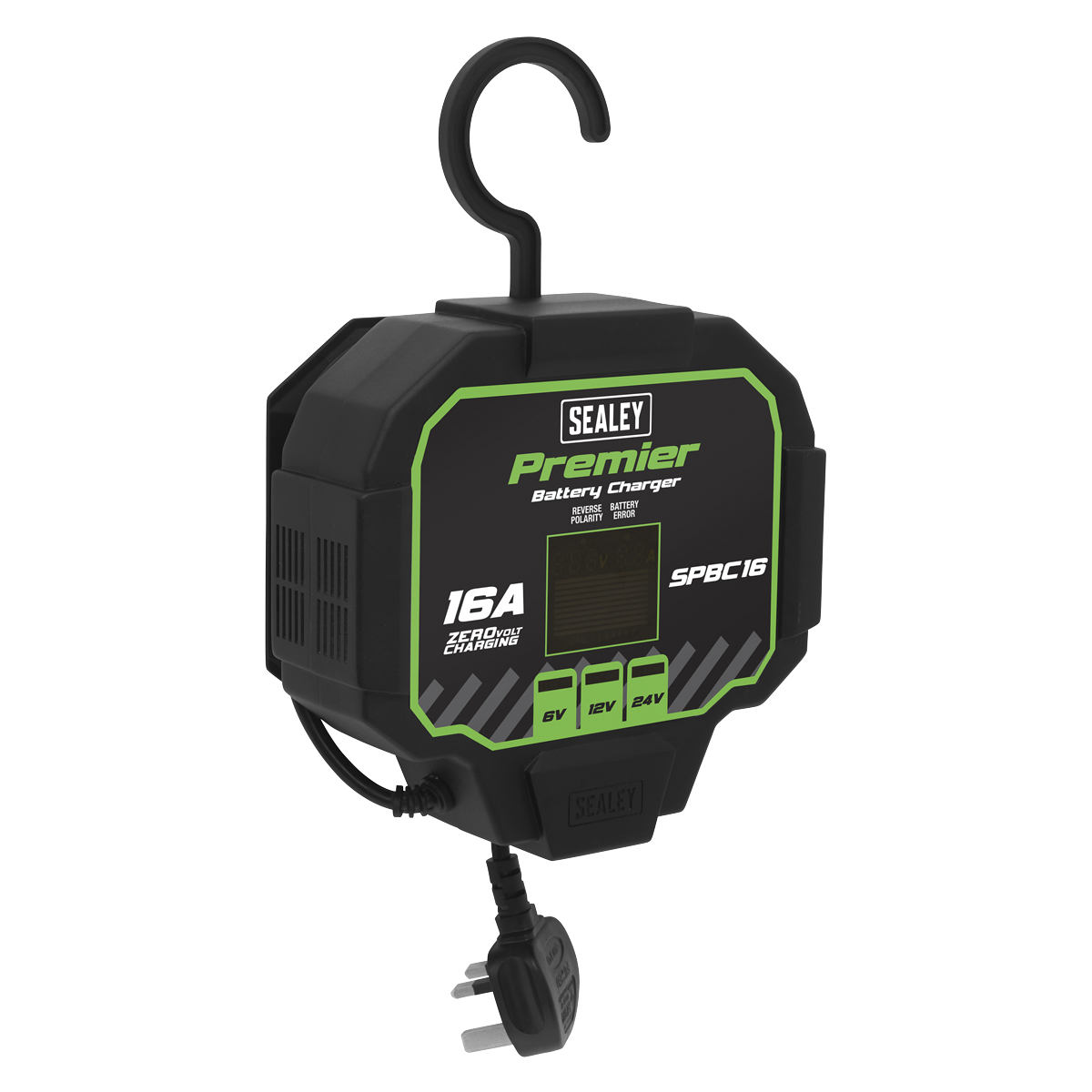 Sealey 16A Fully Automatic Smart Battery Charger & Maintainer Compact SPBC16