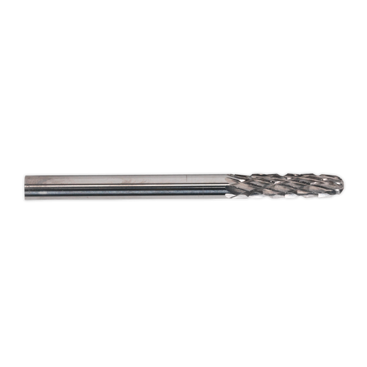 Sealey Micro Carbide Burr Ball Nosed Cylinder 3mm Silver Pack of 3 Pieces MCB002