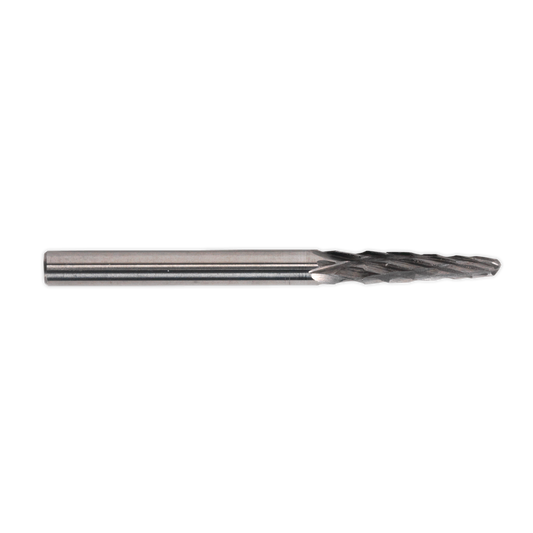Sealey Micro Carbide Burr Ball Nose Taper 3mm Pack of 3 Pieces Silver MCB004