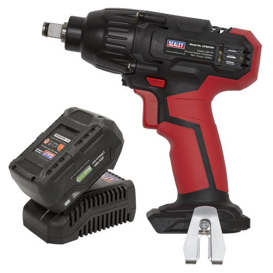 Sealey SV20 Series Impact Wrench Kit 1/2" Square Drive 230Nm 20V 4Ah CP20VIWKIT1