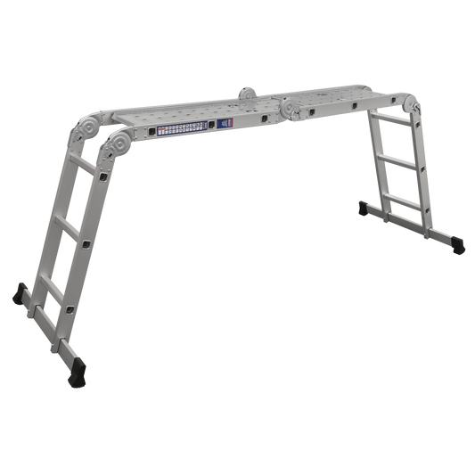Sealey Aluminium Folding Platform Ladder 4-Way EN 131 Approved Silver AFPL1