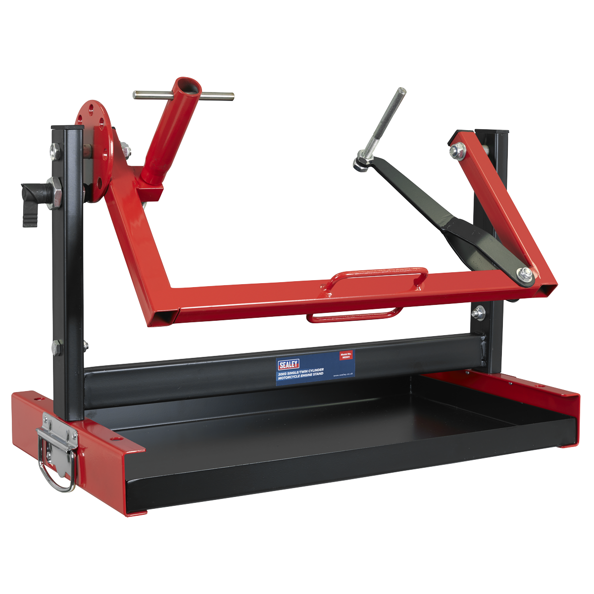Sealey Single/Twin Cylinder Motorcycle Engine Stand 30kg - Red/Black MES01