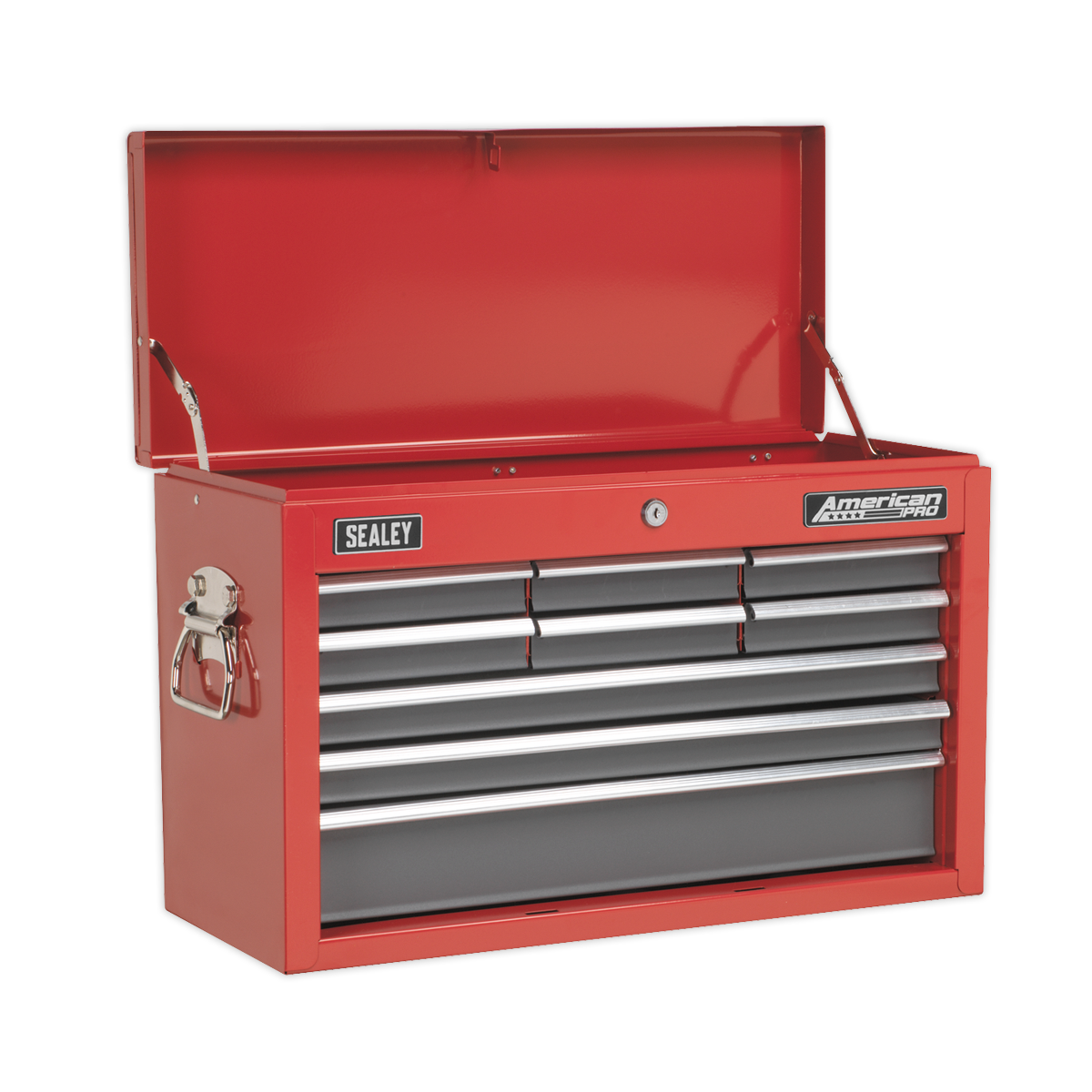 Sealey Steel Top Chest Tool Box 9-Drawer Ball Bearing Runners Red/Grey AP22509BB