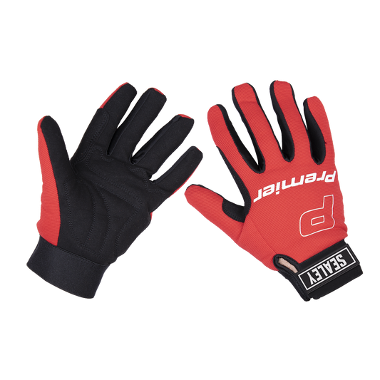 Sealey Mechanics Workshop Safety Work Gloves Padded Palm - Large MG796L