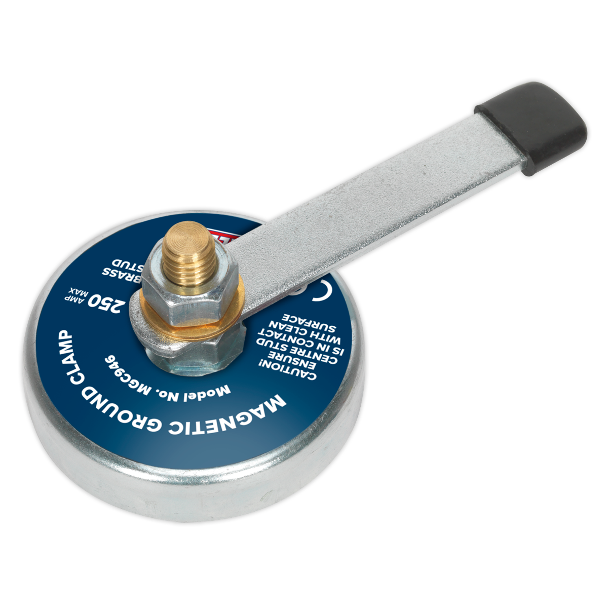Sealey Magnetic Ground Clamp 250A Easy Set-Up Base Size Ø85mm Silver MGC946