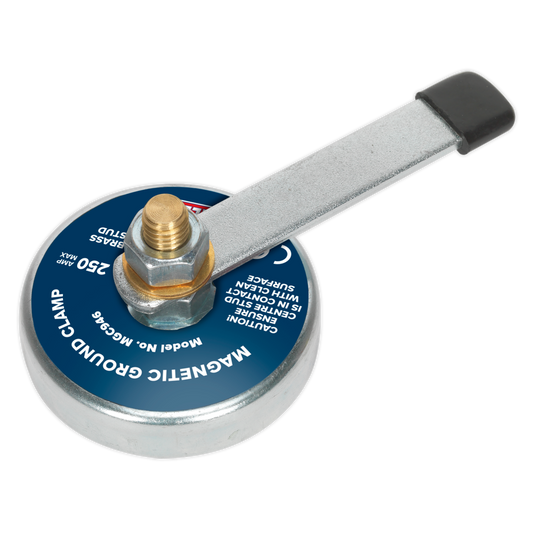 Sealey Magnetic Ground Clamp 250A Easy Set-Up Base Size Ø85mm Silver MGC946