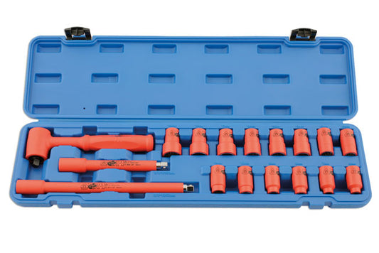 LASER 5483 Insulated Socket Set 3/8" Drive 17Pc VDE GS Approved For Hybrid EV