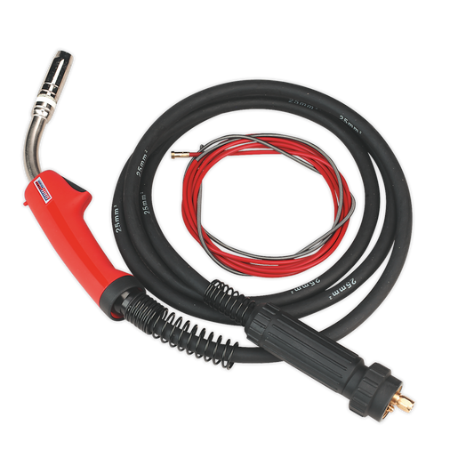 Sealey MIG Torch With Heat-Proof Cable 3 Metres Euro Connector TB25 MIG/T25