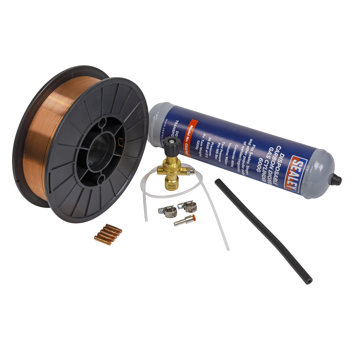 Sealey MIG Consumables Kit Conversion Kit Gas Cylinder Wire Contact Tip MIGKIT
