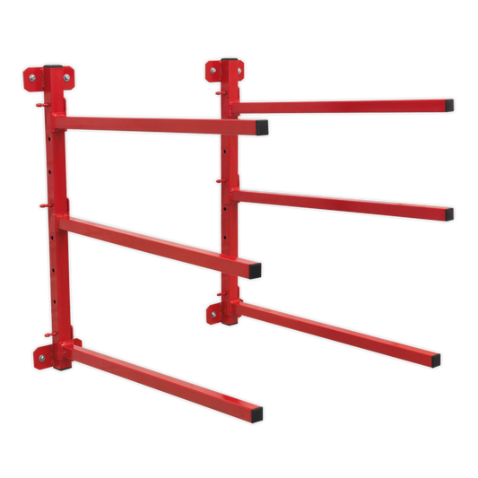 Sealey Folding Bumper Rack Arms Wall Mountable In Nine Positions - Red MK56