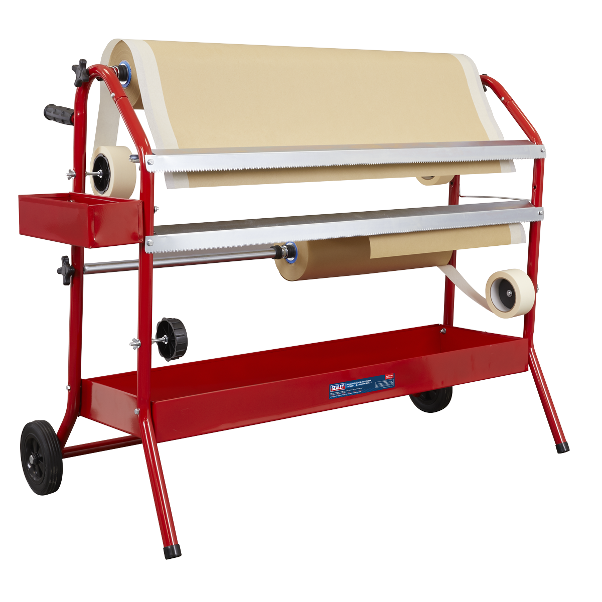 Sealey Masking Paper Dispenser Station With Storage Tray 2 x 900mm Trolley MK67