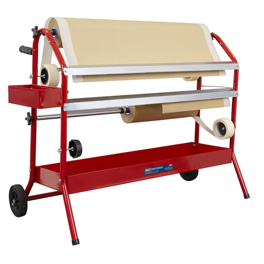 Sealey Masking Paper Dispenser Station With Storage Tray 2 x 900mm Trolley MK67
