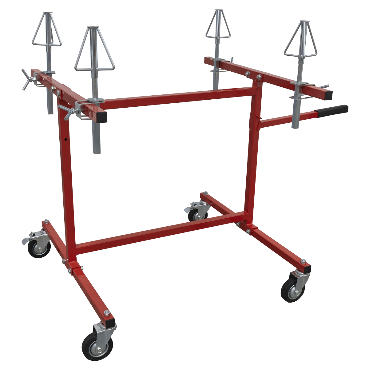 Sealey Alloy Wheel Repair/Painting Stand 4-Wheel Capacity 1285mm Red MK74