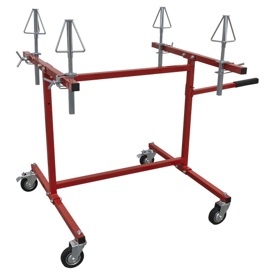 Sealey Alloy Wheel Repair/Painting Stand 4-Wheel Capacity 1285mm Red MK74