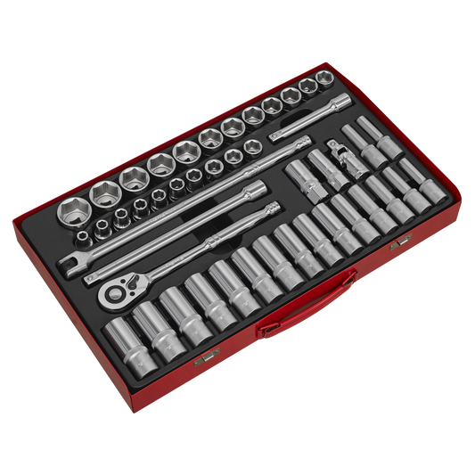 Sealey Socket Set 46 Pieces 1/2" Square Drive 6 Point WallDrive - Metric AK6941