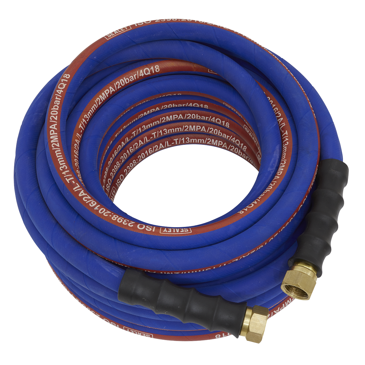 Sealey Air Hose 15 Metres x Ø13mm With 1/2" BSP Unions Extra Heavy Duty AH15R/12