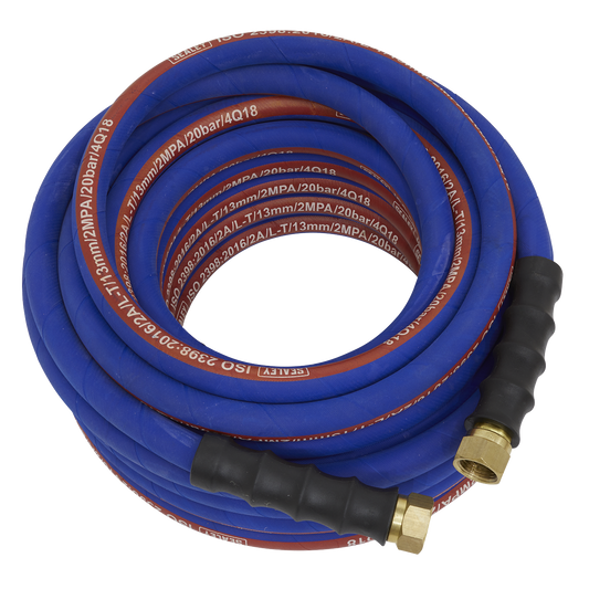Sealey Air Hose 15 Metres x Ø13mm With 1/2" BSP Unions Extra Heavy Duty AH15R/12