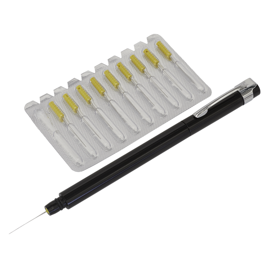 Sealey Paint Dirt Removal Pen With Needle Set Storage Case Pack Of 10 MK78