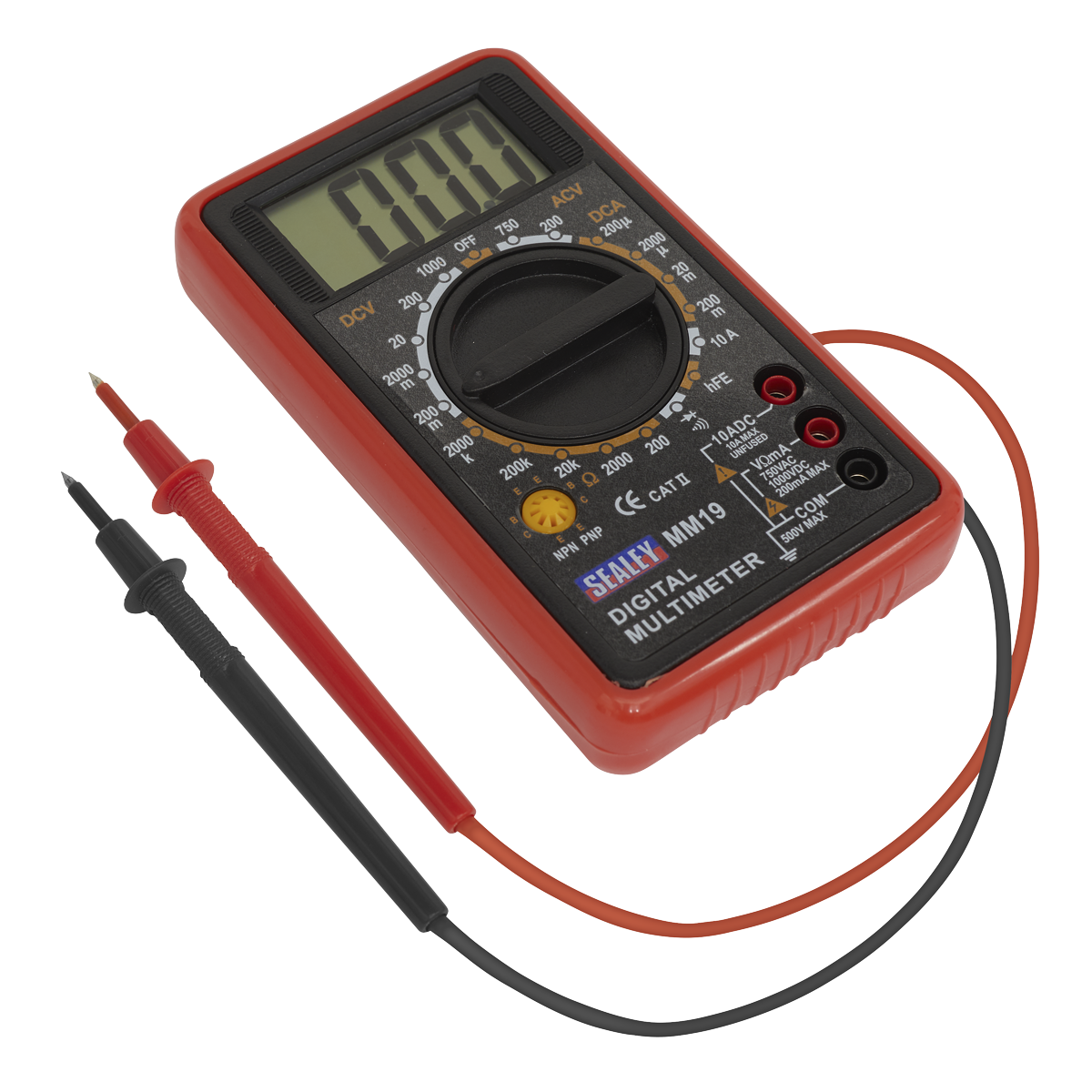 Sealey Digital Multimeter 6 Function With Easy-To-Read LCD Display MM19