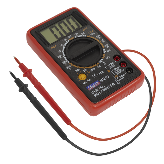 Sealey Digital Multimeter 6 Function With Easy-To-Read LCD Display MM19