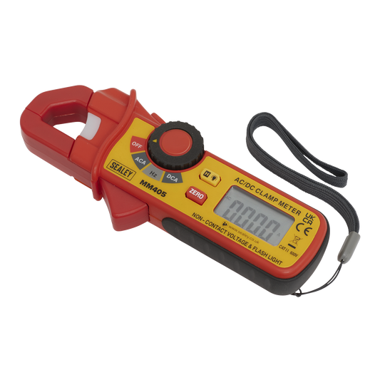 Sealey Mini AC/DC Clamp Meter With Backlit LCD Display & LED Light MM405