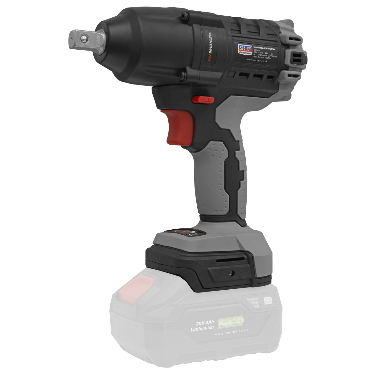 Sealey 20V 1/2" Square Drive 700Nm Brushless Impact Wrench - Body Only CP20VPIW