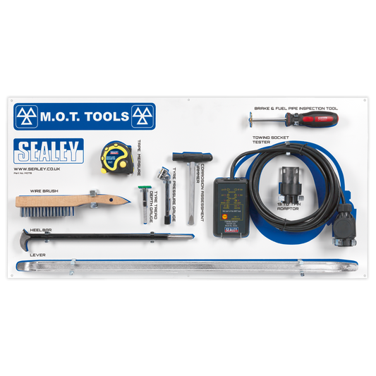 Sealey MOT Tool Board With Tools Wall Mountable With Fitting Kit MOTBKIT