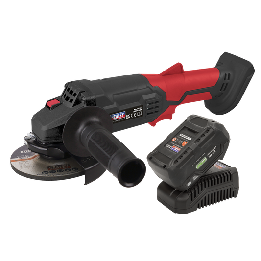 Sealey SV20 Series Cordless Angle Grinder Kit 115mm 20V 4Ah CP20VAGBKIT1