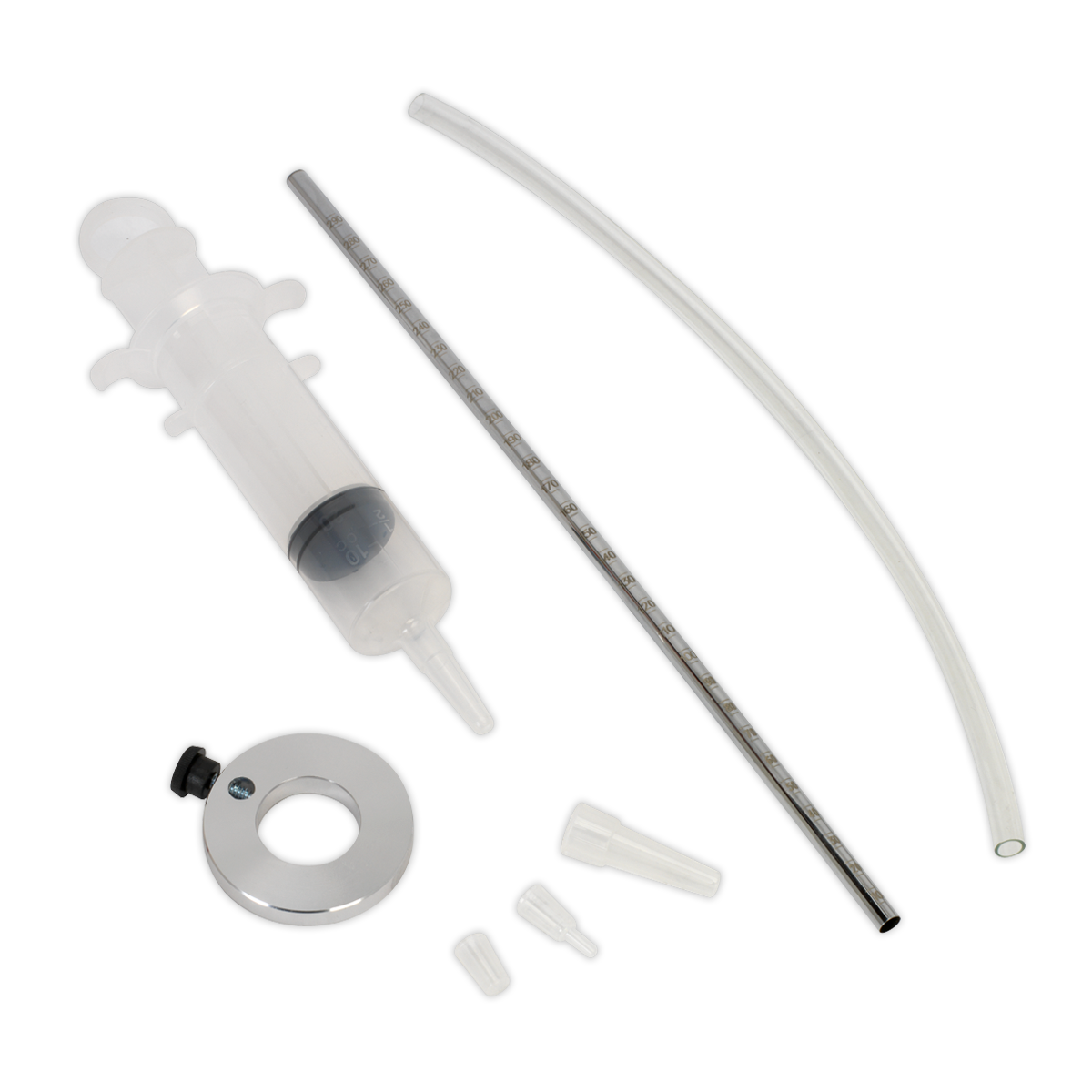 Sealey Motorcycle Fork Oil Level Gauge With Top-Up Syringe 70ml Capacity MS033