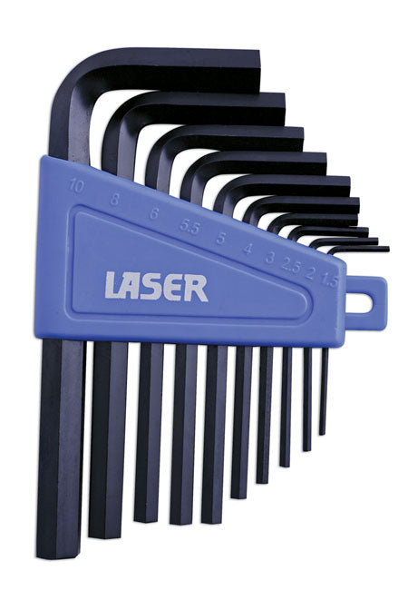 LASER 0952 Metric Hex Key Set Chrome Vanadium Steel Allen Kit 10 Pieces
