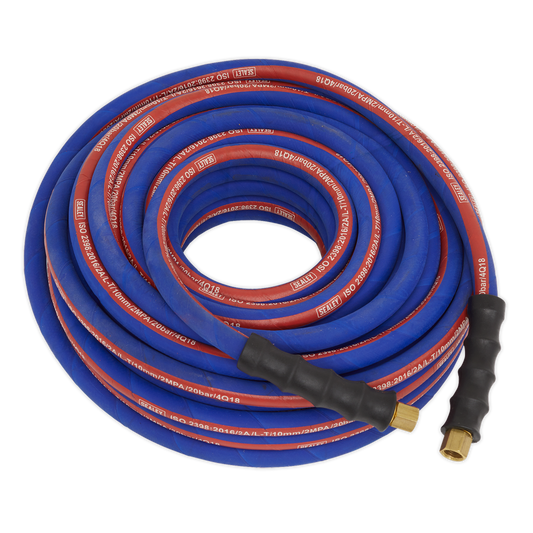 Sealey Air Hose 20 Metres x Ø10mm With 1/4" BSP Unions Extra Heavy Duty AH20R/38