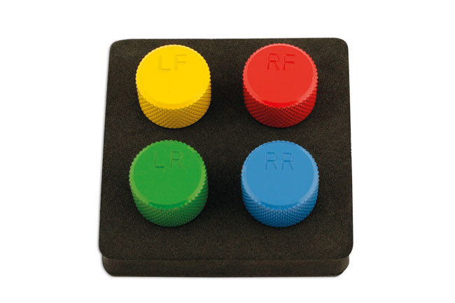 LASER 5528 Tyre Deflator Set 4 Pieces Colour Coded LR LF RR RF TPMS Valves