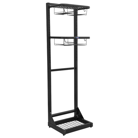 Sealey Motorcycle Helmet Gear Tidy Freestanding Steel Adjustable Shelves MS081FS