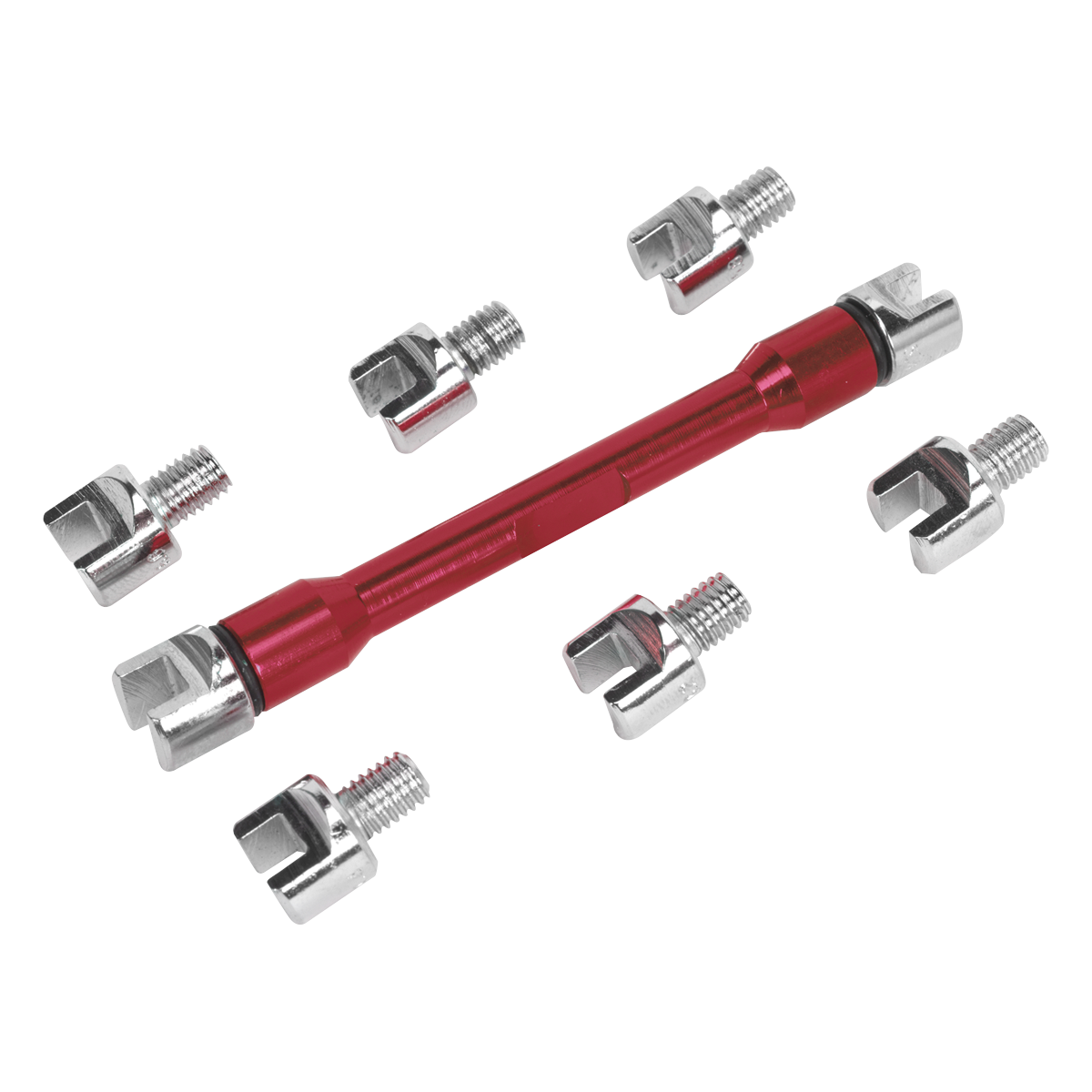 Sealey Spoke Wrench Set With Eight Interchangeable Sized Heads 9pc MS086