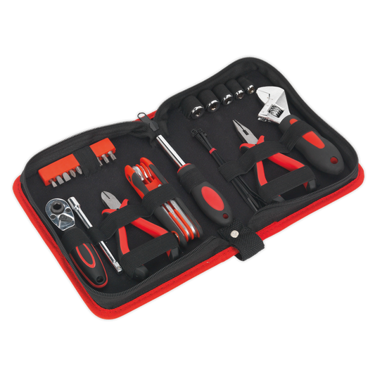Sealey 28Pc Compact Motorcycle Tool Kit Soft Grip Handles in Storage Case MS164