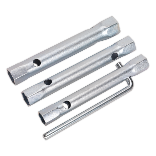 Sealey 3 Pieces Double End Long Reach Spark Plug Box Spanner Set - Silver MS165