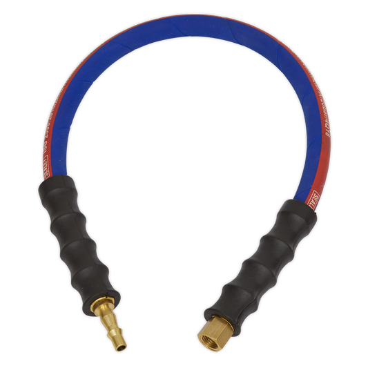 Sealey Air Leader Hose 600mm x Ø8mm With Tail Piece & 1/4" BSP Union AH2R