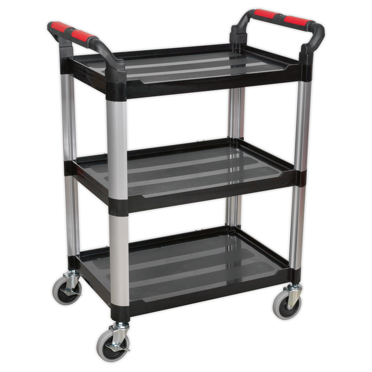 Sealey 3-Level Shelves Composite Workshop Garage Trolley 10kg Capacity CX309