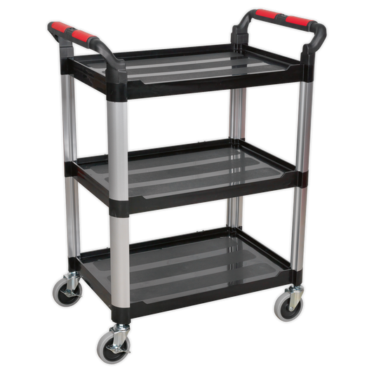 Sealey 3-Level Shelves Composite Workshop Garage Trolley 10kg Capacity CX309