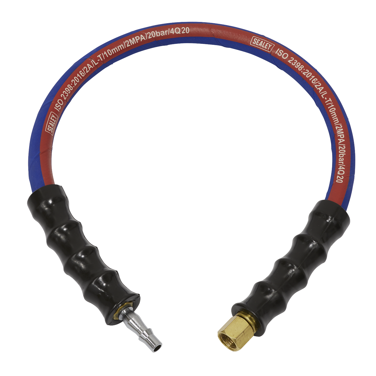 Sealey Air Leader Hose 600mm x Ø10mm With Tail Piece & 1/4" BSP Union AH2R/38