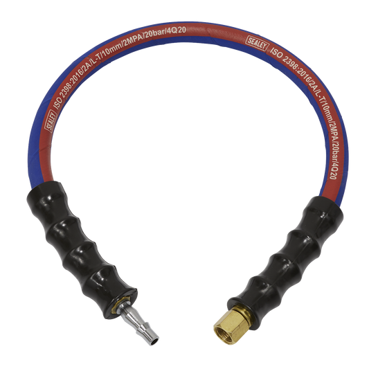Sealey Air Leader Hose 600mm x Ø10mm With Tail Piece & 1/4" BSP Union AH2R/38