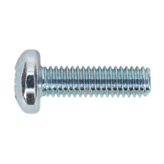 Sealey Machine Screw M6 x 20mm Pan Head Pozi Zinc DIN 7985z Pack of 50 MSP620