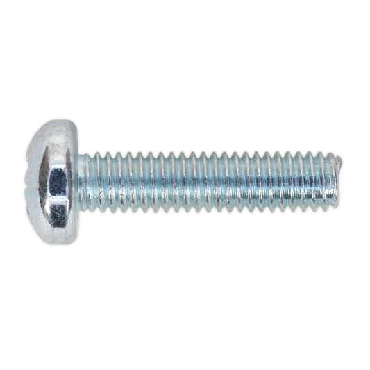 Sealey Machine Screw M6 x 25mm Pan Head Pozi Zinc DIN 7985z Pack of 50 MSP625