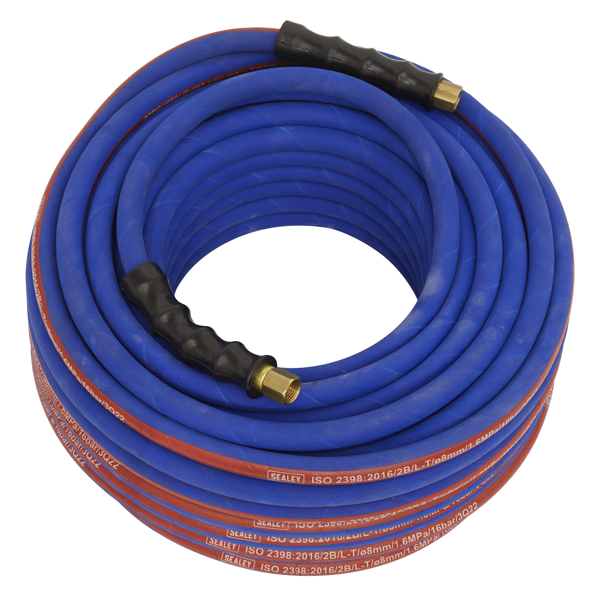 Sealey Air Hose 30m x Ø8mm With 1/4" BSP Unions Extra Heavy Duty Blue AH30R