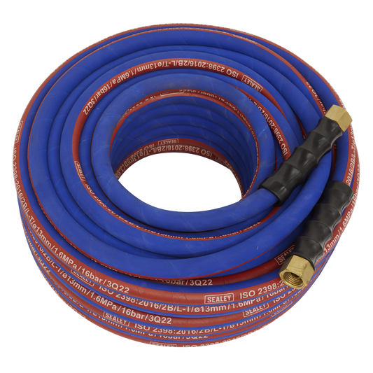 Sealey Air Hose 30m x Ø13mm With 1/2" BSP Unions Extra Heavy Duty AH30R/12