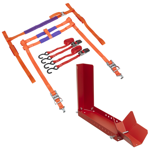 Sealey Motorcycle Transportation Combo Polyester Webbing S-Hooks 800kg MTC01