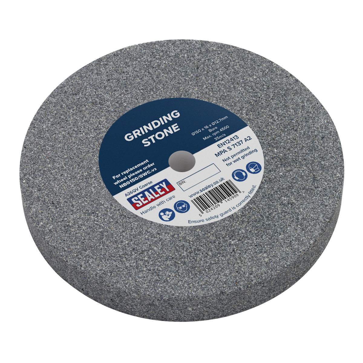 Sealey Ø150mm A36Q Coarse Grinding Stone For Bench Grinder Grey NBG150/GWC